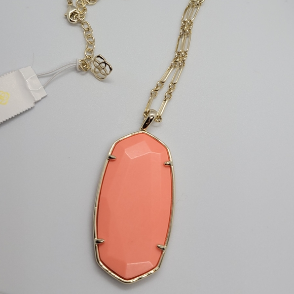 CUSTOM KENDRA SCOTT NECKLACE BRONZE VEINED TURQUOISE & NWT BRIGHT CORAL NECKLACE - Picture 4 of 11